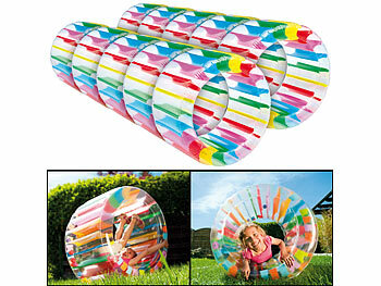Outdoor Spielzeug: infactory 10er-Set aufblasbare Kinder-Zorbing-Räder, 72 cm (innen) & 130 Bällen