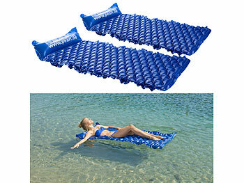 Luft-Matratze: PEARL 2er-Set aufblasbare Wasser-Luftmatratzen, 155 x 76 cm, bis 80 kg