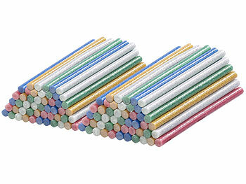 heiß-Leimpistole: AGT 100 Klebesticks für Heißklebepistolen, 11 x 200 mm, bunt glitzernd