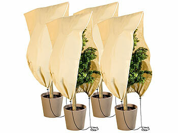Pflanzen Winterabdeckung: Royal Gardineer 4er-Set Kübelpflanzensäcke als Winterschutz, 100 x 80 cm, 80 g/m²