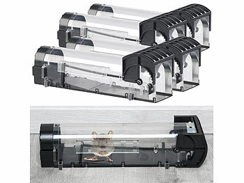 Lebendmausfalle: Exbuster 4er-Set Tierfreundliche Lebend-Mausefalle, Deckel abnehmbar