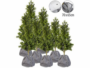 Pflanzenhülle wetterfest: Royal Gardineer 8er-Set XL-Thermo-Topfschutz für Pflanzen, 70x65cm, Drainage,anthrazit