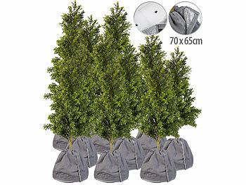 Rosenvliese: Royal Gardineer 12er-Set XL-Thermo-Topfschutz für Pflanzen, 70x65cm,Drainage,anthrazit