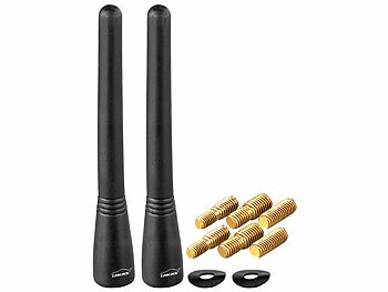 Autoantenne kurz: PEARL 2er-Set Universal-Kurzstab-Antennen 16V für besten Empfang