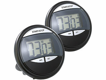 Kurzzeit-Timer: PEARL 2er-Set digitale Küchen-Timer mit Magnethalterung, klappbarem Standfuß 