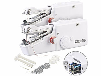 Naehmaschine: PEARL 2er-Set Mini-Handnähmaschinen 