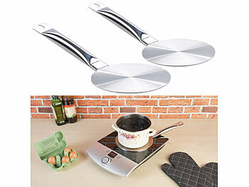 Induktion Metallplatten: Rosenstein & Söhne 2er-Set kleine Universal-Adapterplatten für Induktions-Kochfelder, Ø14
