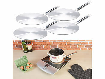 Induktionsfeld Adapter: Rosenstein & Söhne 4er-Set Universal-Adapterplatten für Induktions-Kochfelder, Ø 28 cm