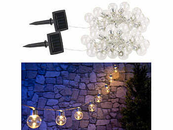 Lunartec Sommerlichterkette Solar 2erSet SolarLEDLichterkette mit