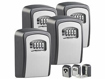 Kleiner Schlüsselsafe: Xcase 4er-Set Mini-Schlüssel-Safe zur Wandmontage, Zahlenschloss