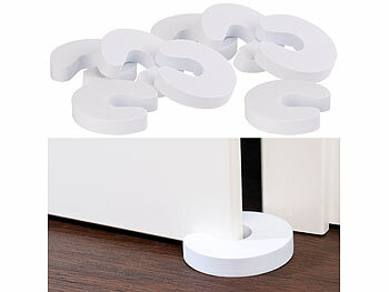 Fingerschutz Tür: infactory 8er-Set Schaumstoff-Türstopper, Klemmschutz, weiß