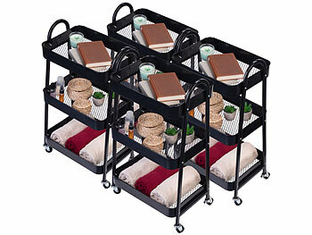 Homcom - Carrello Da Cucina In Bambù Con 4 Ripiani, Un Cassetto E 2 Ganci 56 X 40 X 90cm