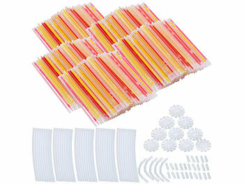 Knick-Lichter: PEARL 500 Knicklichter in 6 Neon-Leuchtfarben, mit Steckverbindern, 20 cm 