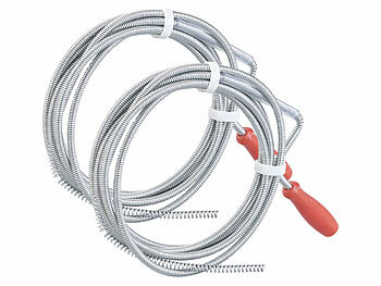 flexible Rohrreiniger: AGT 2er-Set Rohrreinigungs-Spiralen für Waschbecken, Dusch-/Badewanne, 3 m