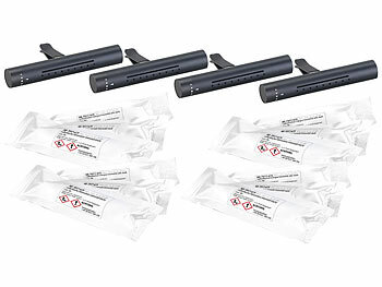 Lescars 4er-Set Kfz-Design-Lufterfrischer für Lüftungsgitter, 3 Duft-Aromen 