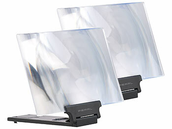 Handy Lupe Vergrößerung: PEARL 2er-Set Vergrößerungs-Lupen, 3-fache Vergrößerung für Smart- & iPhone 