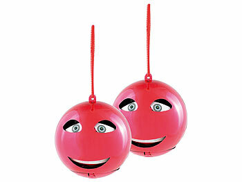Weihnachtsbaumkugel: infactory 2er-Set singende Weihnachtsbaumkugeln in Rot, Batteriebetrieb, Ø 10 cm