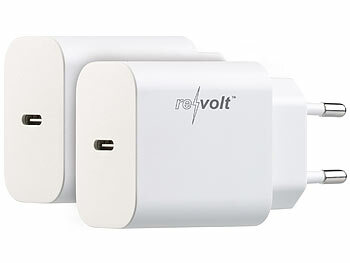 Netzteil für iPhone: revolt 2er-Set kompakte USB-C-Netzteile mit Power Delivery (PD) bis 20 W, 3 A 