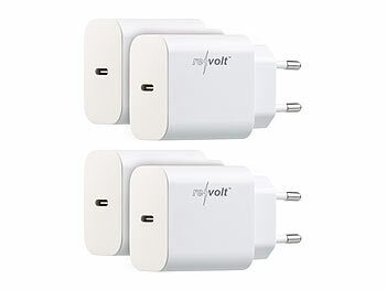 Typ C Netzteil: revolt 4er-Set kompakte USB-C-Netzteile mit Power Delivery (PD) bis 20 W, 3 A 