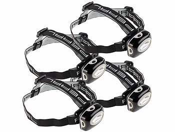 Stirnlampe Arbeitslampe: PEARL 4er-Set LED-Stirnlampen SL-101 mit COB-LED, 1 Watt 