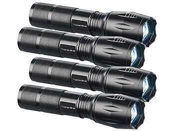 Accu Taschenlampe: KryoLights 4er-Set 2in1-LED-Taschenlampen und Powerbanks, 260 lm, 10 W, 1.200 mAh