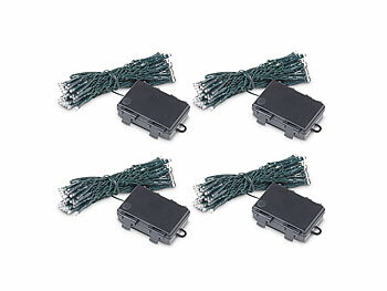 Lichterkette außen Timer: Lunartec 4er-Set LED-Lichterketten mit 50 LEDs, Timer, warmweiß, 5 m, IP44 