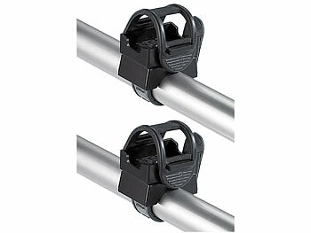 Halter Taschenlampe: Lunartec 2er-Set Universal-Halterungen für Taschenlampen