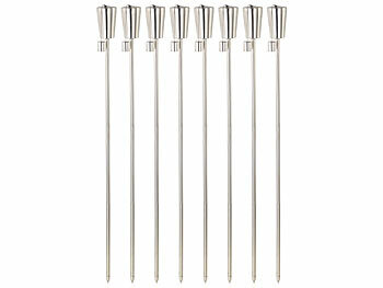 Edelstahl-Fackel Garten: Carlo Milano Edelstahl-Gartenfackel "Amor" im 8er-Set, rostfrei, 280 ml, 110 cm
