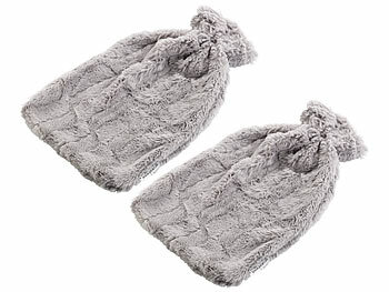 Wärmekissenbezug: PEARL 2er-Set flauschige Kunstpelz-Bezüge für 2-Liter-Wärmflasche