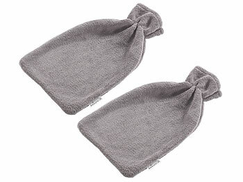 Überzug für Wärmflasche: PEARL 2er-Set flauschige Coral-Fleece-Bezüge für 2-Liter-Wärmflasche
