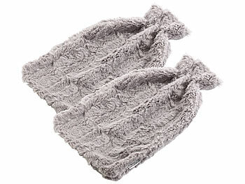 Wärmeflasche Bezüge: PEARL 2er-Set flauschige Kunstpelz-Bezüge für 3-Liter-Wärmflasche