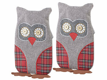 Wärmflaschenbezug: infactory 2er-Set Bezüge im Eulen-Design für Kinder-Wärmflaschen bis 1 Liter