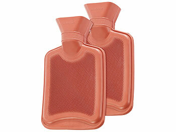 Kinder-Wärme-Flasche: PEARL 2er-Set Wärmflasche, Größe M, rot, 0,5 Liter