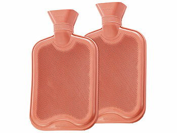 Bettwärmer-Flaschen: PEARL 2er-Set Wärmflaschen, Größe XL, rot, 1,1 Liter