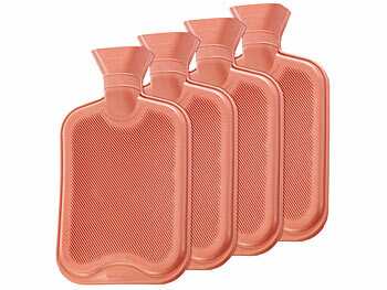 Bettwärmer Flasche: PEARL 4er-Set Wärmflaschen, Größe XL, rot, 1,1 Liter