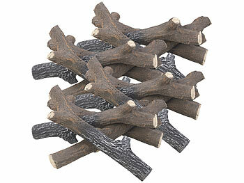 Ethanol Kamin Holz: Carlo Milano 16er-Set Deko-Äste für Bioethanol-Öfen, hitzebeständige Keramik 