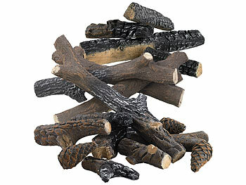 Ethanol Kamin Deko: Carlo Milano 18-tlg. Deko-Set für Bioethanol-Öfen: Holzscheite, Äste und Tannenzapf 