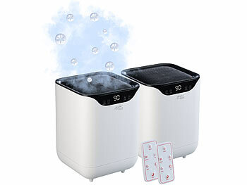 UV Licht Desinfektion: Sichler 2er-Set 3in1-XL-Tisch-Luftwäscher, -befeuchter & -kühler, UV, 4l, weiß