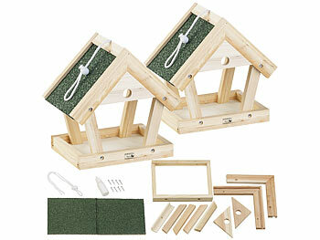 Vogelhaus: Royal Gardineer 2er-Set Vogel-Futterhaus-Bausätze aus Echtholz, zum Aufhängen