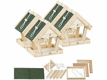 Vogelhaus Bausatz Holz: Royal Gardineer 4er-Set Vogel-Futterhaus-Bausätze aus Echtholz, zum Aufhängen 