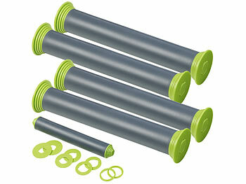 Edelstahl-Teigroller: Rosenstein & Söhne 4er-Set höhenverstellbare Teigroller, Anti-Haft-Effekt, BPA-frei, 30cm