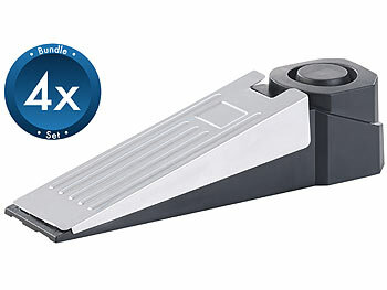 Türstopper-Alarmanlage: VisorTech 4er-Set elektronische 2in1-Türstopper mit Alarm
