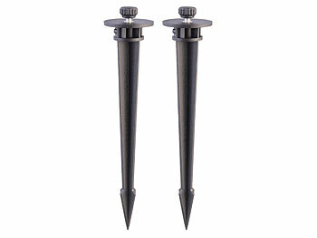 Außenstrahler-Zubehöre: Luminea 2er Set Universal-Erdspieße für Wandfluter, 5 mm Gewinde-Durchmesser 