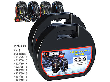 Auto Schneekette: Lescars 2er-Set Schneeketten Größe XL für Reifen 235/55 R16 u.v.m. 