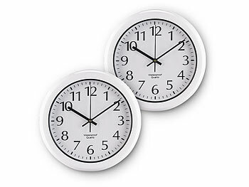 Outdoor Wanduhr Funkuhr: St. Leonhard 2er-Set wasserdichte Funk-Wanduhren im Hochglanz-Gehäuse