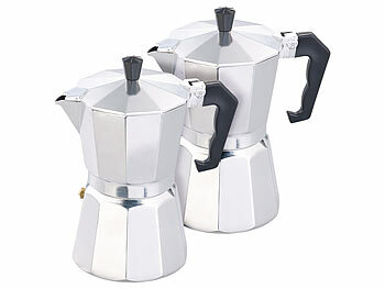 Espresso Maschinen: Cucina di Modena 2er-Set Espresso-Kocher für 6 Tassen, für Gas-, Ceran- & Elektro-Herd