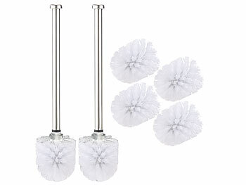 Toilettenbürste Ersatz: BadeStern 2er-Set WC-Bürsten mit Edelstahl-Stiel und 3 Aufsätzen mit Ø 7 cm