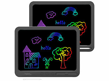 Schreibtafeln Kinder LCD: General Office 2er-Set Akku-LCD-Schreibtafeln, 19"/48,3 cm, Stift, 3 Lösch-Tasten