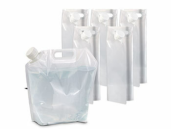 Falt-Wasserkanister: Semptec 6er Pack faltbarer Wasserkanister mit Tragegriff, 5 Liter, BPA-frei