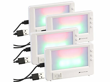 LED-TV-Simulator: VisorTech 4er-Set TV-Simulatoren zur Einbrecher-Abschreckung, USB-Betrieb